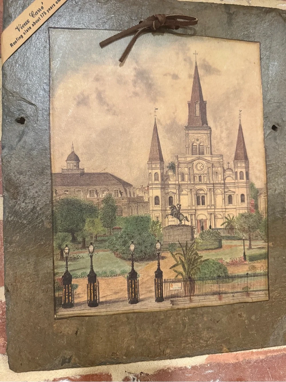 Vintage-Style New Orleans St. Vincent Cathedral  Slate Wall Art